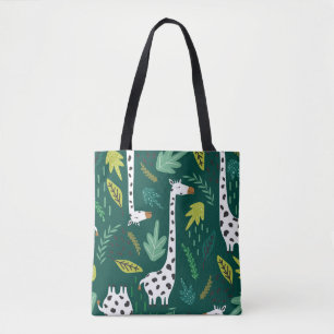 Tote Bag Giraffes colorées : Motif animal décoratif.