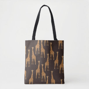 Tote Bag Giraffes Dark : Vintage Abstrait sans joint.