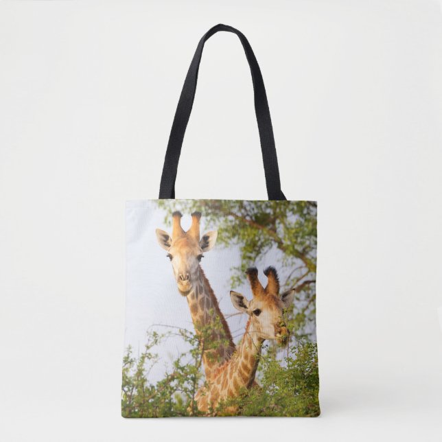 Tote Bag Giraffes Pékin au-dessus de la végétation (Devant)