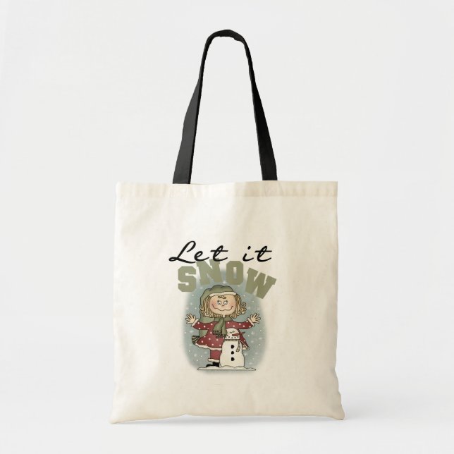Tote Bag Girl and Snowman Let it Snow T-shirts (Devant)