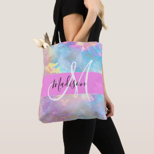 Tote Bag Girl Rainbow Holographic Iridescente Monogramme No