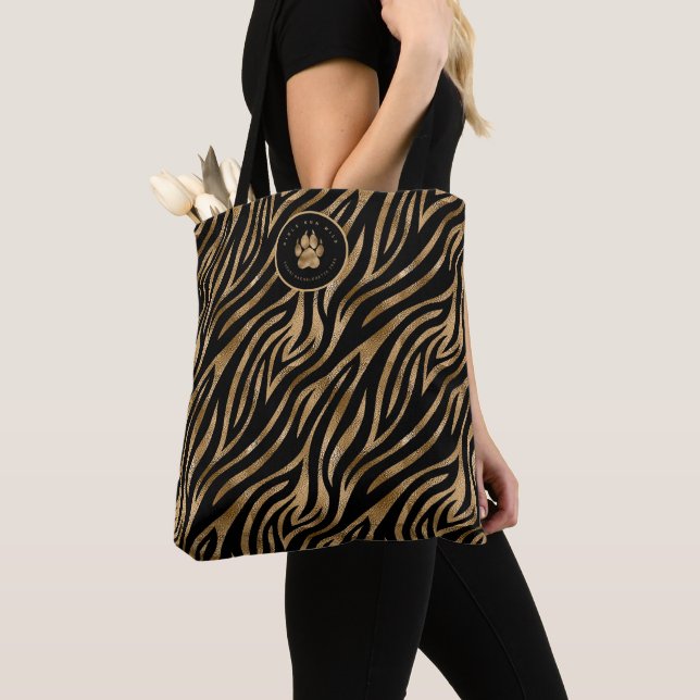 Tote Bag Girls Run Wild Bachelorette Zebra Blk Gold ID1151 (De près)