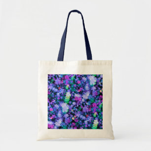 Tote Bag Girly Pink and Purple Floral Succulents