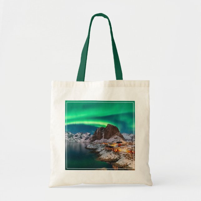 Tote Bag Glace et neige | Northern Lights, Norvège (Devant)