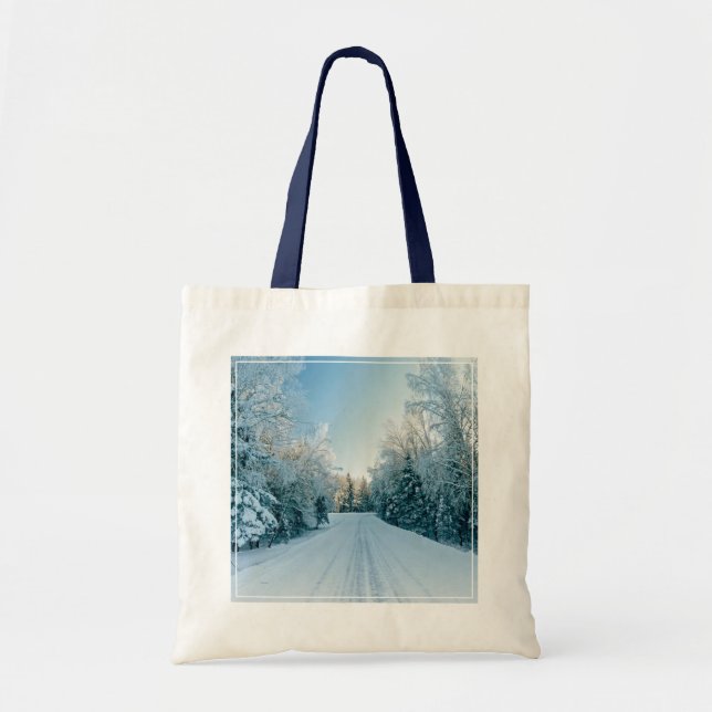Tote Bag Glace et neige | Route d'hiver gelée Russie, Sibér (Devant)