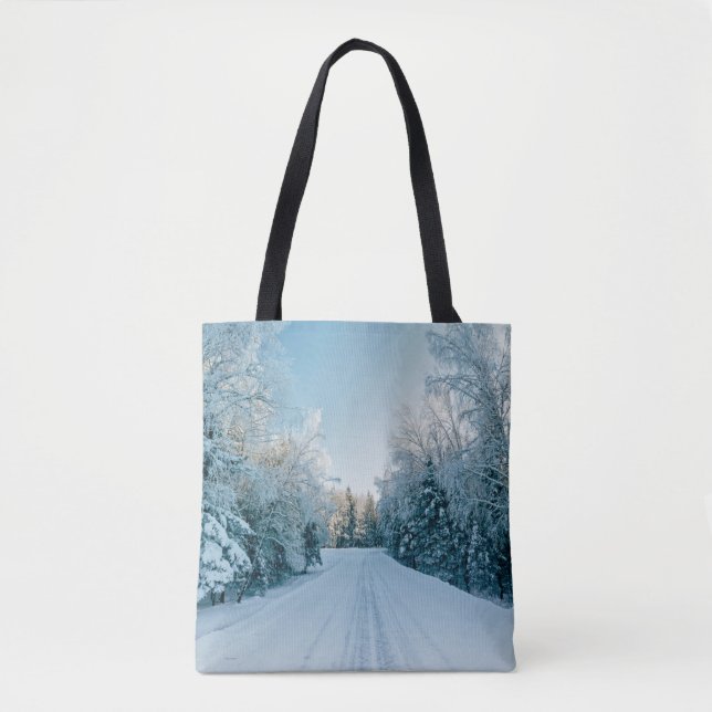 Tote Bag Glace et neige | Route d'hiver gelée Russie, Sibér (Devant)