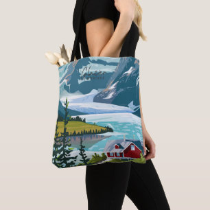 Tote Bag Glacier Montana Art Vintage américain Illustration
