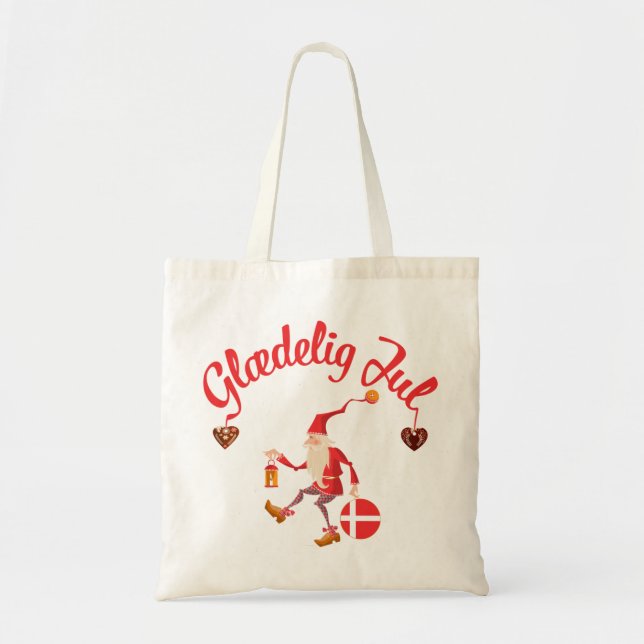 Tote Bag Glaedelig jul danish joyeux noël denmark nisse (Devant)