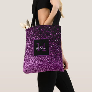 Tote Bag Glam à parties scintillant violette brillant girly
