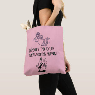 Tote Bag Gloire À Notre Nouveau-Né Roi Angel Jouant Corne