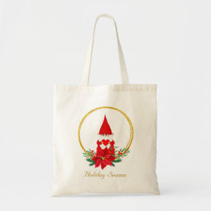 Tote Bag Gnome de Noël mignon sur une couronne d'or