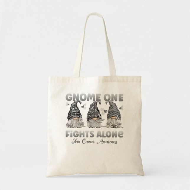 Tote Bag Gnome One combat seul Black Skin Cancer Sensibilis (Devant)