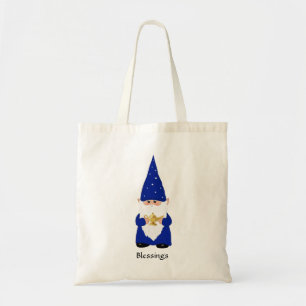 Tote Bag Gnome Sage habillé en bleu avec Lampe