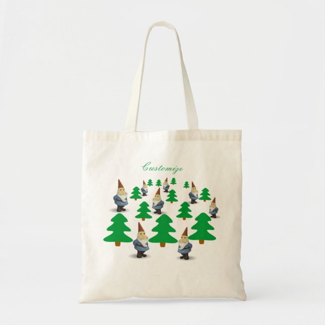 Tote Bag Gnomes de Noël Arbres de Noël Thunder_Cove (Devant)