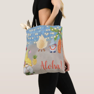 Tote Bag Gnomes Tropicaux Mignons à la Fête de Luau sur la 