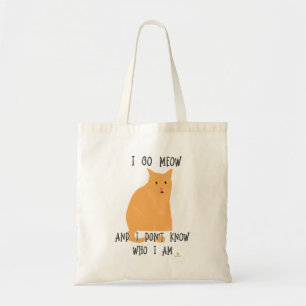 Tote Bag Go Meow Funny Cat Cartoon Drôle Art