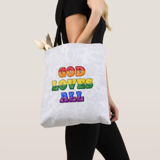 Tote Bag "God Loves All" Gay/LGBTQIA+/Queer Christian Pride