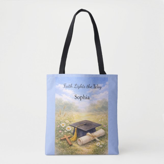 Tote Bag Goddaughter Graduation Personalized Christian Gift (Devant)