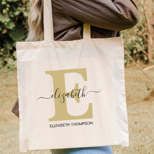 Tote Bag Gold Black Custom Bridesmaid Tot cadeau de mariée