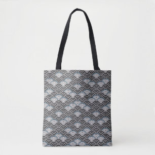 Tote Bag Gold Seigaiha Motif japonais Wave