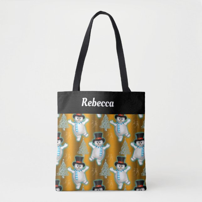 Tote Bag Golden Dancing Snowbirds Noël Grand Noël S (Devant)