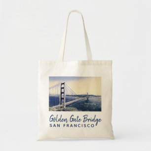 Tote Bag Golden Gate Bridge San Francisco Watercolor Art