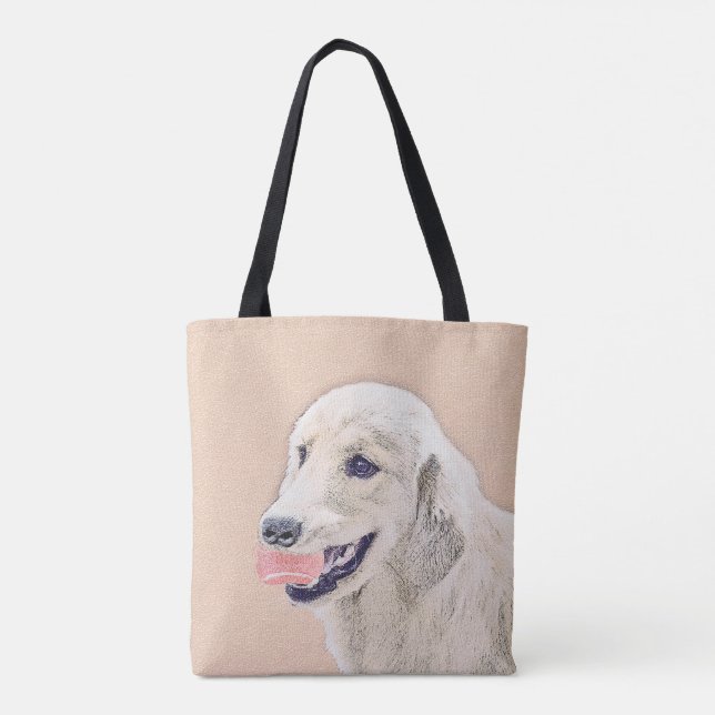 Tote Bag Golden Retriever avec Tennis Ball Peinture Chien A (Dos)