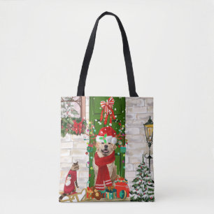 Tote Bag Golden Retriever Chien Noël Fourre-tout