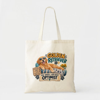 Tote Bag Golden Retriever Joyeux Optimiste Décontracté Drôl