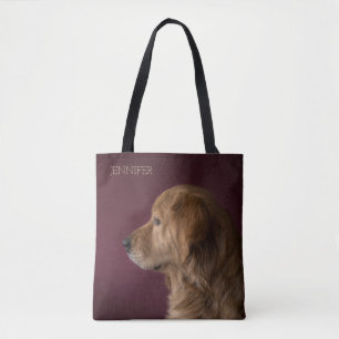 Tote Bag Golden Retriever Nom personnalisé   Chien