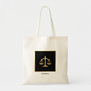 Tote Bag Golden Scales of Justice Law Theme