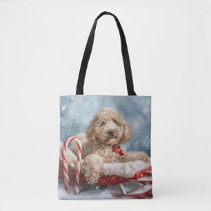 Tote Bag Goldendoodle Chien Festif de Noël