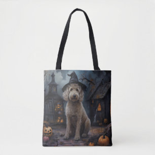 Tote Bag Goldendoodle Citrouilles Halloween Épouvantable