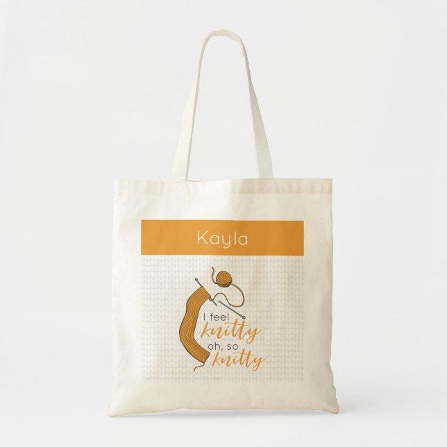 Tote Bag Goldenrod Jaune Je Me Sens Knitty, Oh So Knitty (Devant)