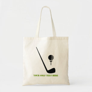 Tote Bag Golf club and ball black, green custom