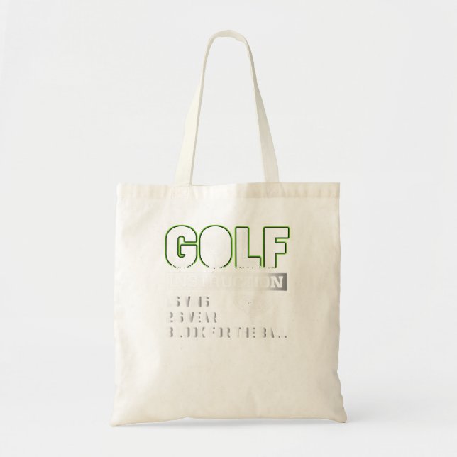 Tote Bag Golf Instruction Swing Swear Cherchez le Bal (Devant)