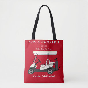 Tote Bag Golf Pub Golf Cart Bière & Snacks Wild Stories