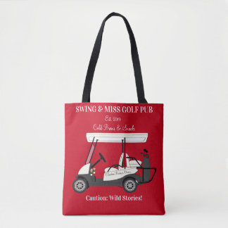 Tote Bag Golf Pub Golf Cart Bière & Snacks Wild Stories