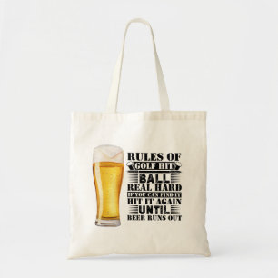 Tote Bag Golf RULES drôle dire pour golfeur