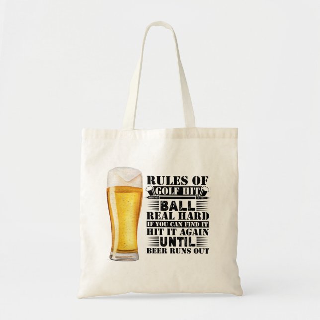 Tote Bag Golf RULES drôle dire pour golfeur (Devant)
