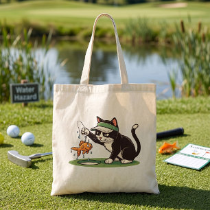 Tote Bag Golfiste Chat Drôle Pêche Danger d'Eau