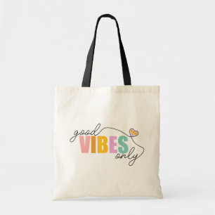 Tote Bag Good Vibes seulement Rainbow Heart