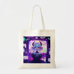 Tote Bag Gothique Cyberpunk Demon Imaginaire Anime Girl