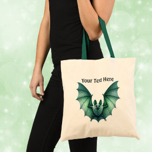 Tote Bag Gothique Éffrayant de chauve-souris verte ailée