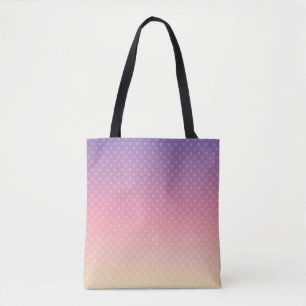 Tote Bag Gradient pastel colors polka dot pink violet