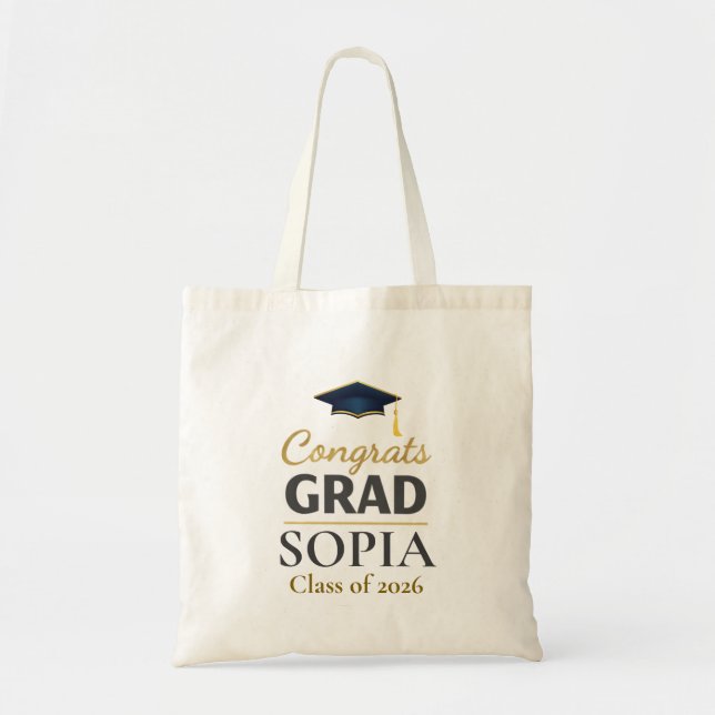 Tote Bag Graduation 2026 Personalized Congrats Grad (Devant)