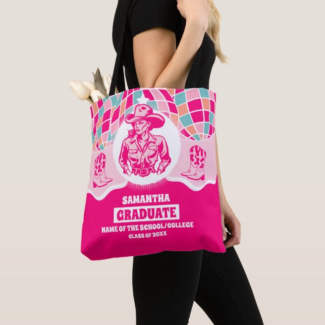 Tote Bag Graduation de la cow-girl spatiale (De près)
