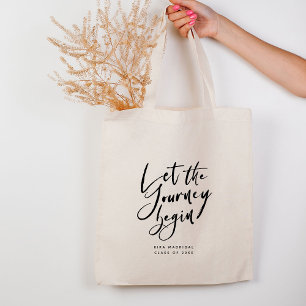 Tote Bag Graduation Moderne Script Calligraphie Congrats Gr