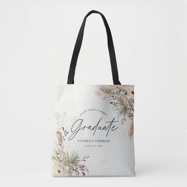 Tote Bag Gradué favoriser pampas eucalyptus élégant script  (Devant)