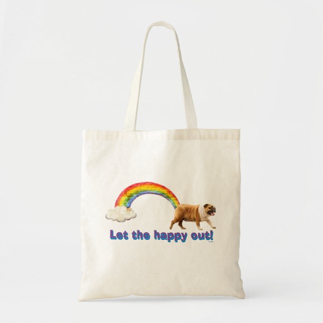 Tote Bag Graffiti Chien et Arc-en-ciel (Devant)